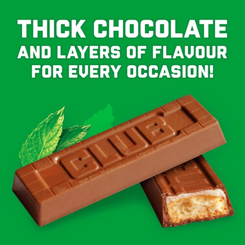 McVitie's Club Mint Chocolate Biscuit Bar 7 Pack Multipack 