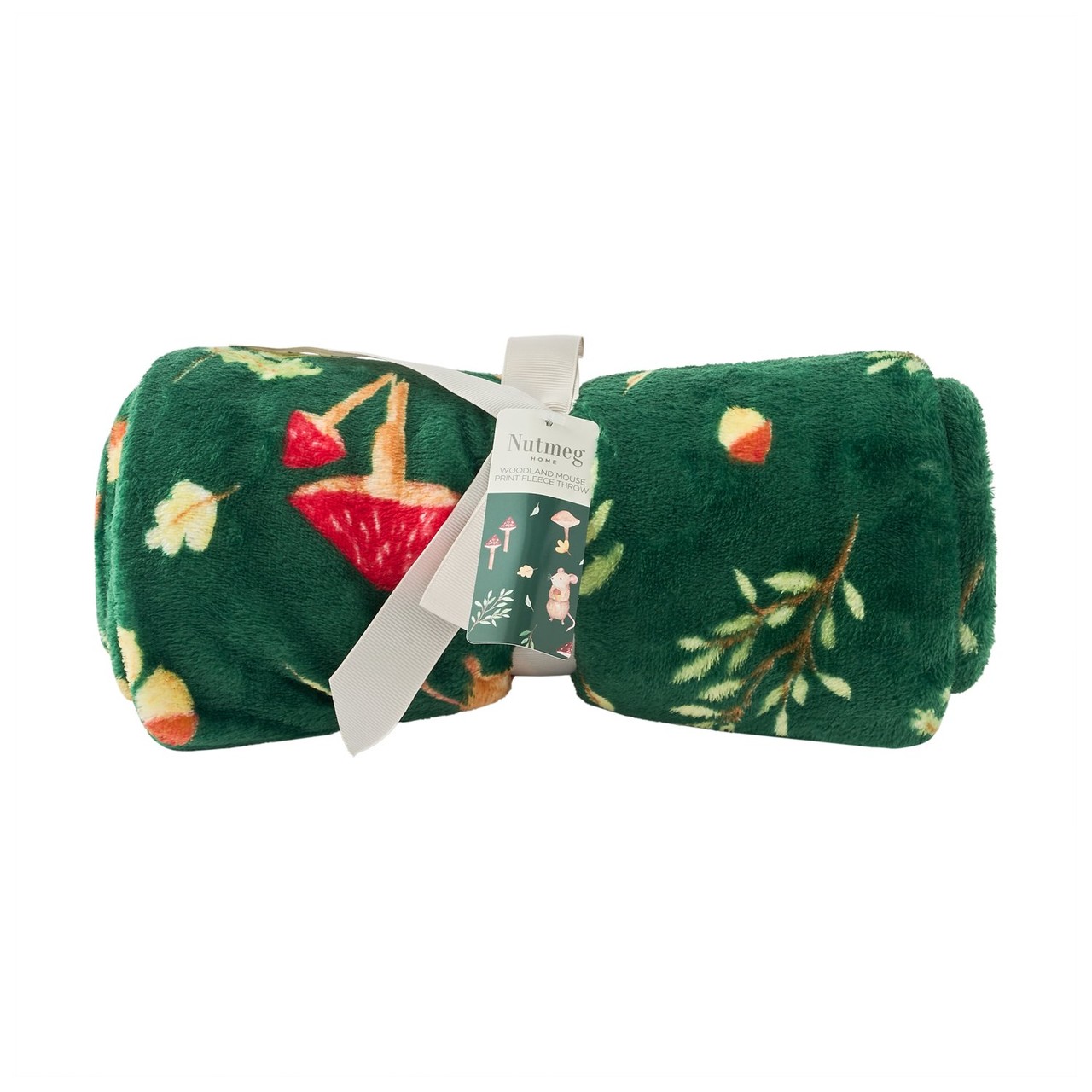 Nutmeg Home Woodland Mouse Fleece Throw 120cm x 150cm - Morrisons ...