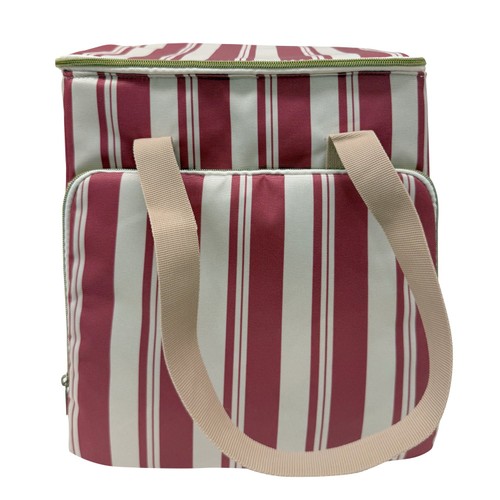 Nutmeg Striped Family Cooler Red