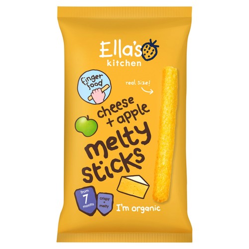 Ella's Kitchen Cheese and Apple Melty Sticks Baby Snack 7+ Months 