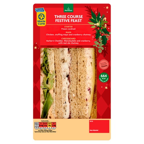 Morrisons Festive Triple Sandwich  294g