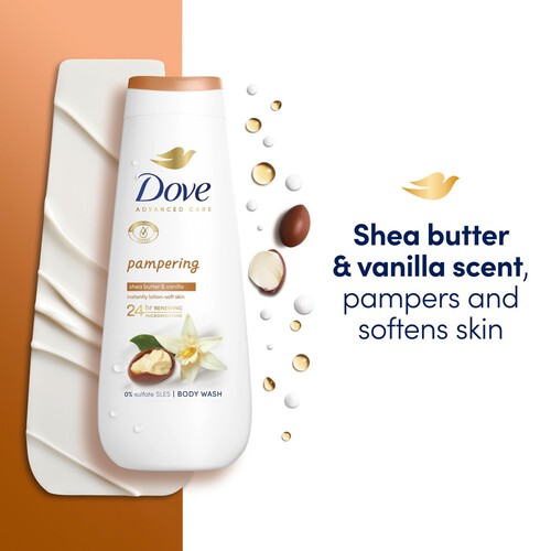 Dove Pampering Advanced Body Wash Shower Gel Shea & Vanilla 