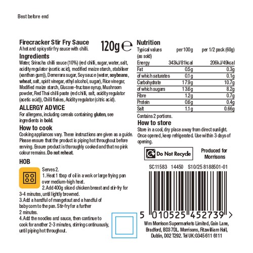 Morrisons Firecracker Stir Fry Sauce 120g