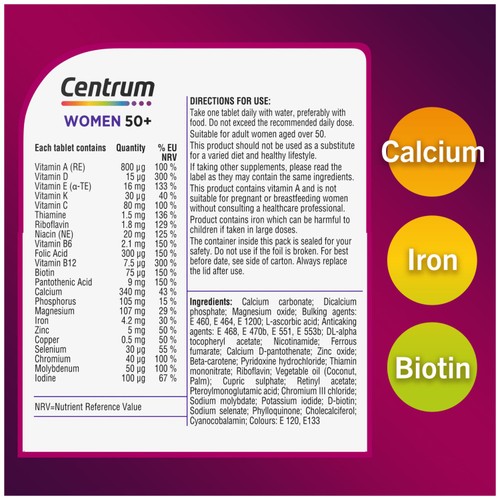 Centrum Women 50+ Multivitamins & Vitamin Tablets 30s
