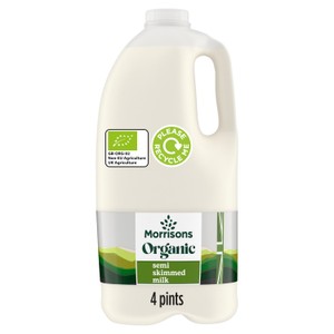 Morrisons Organic British Semi Skimmed Milk 4 Pints
