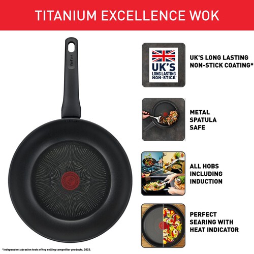 Tefal Titanium Excellence Wok 28cm