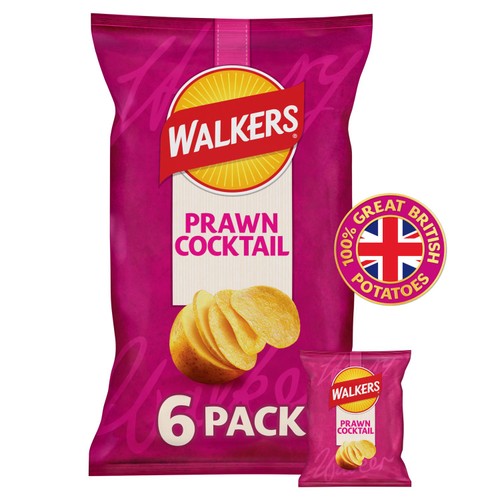Walkers Prawn Cocktail Multipack Crisps 6x25g