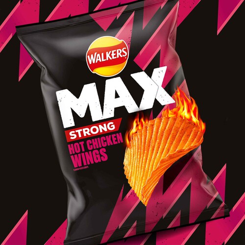  Walkers Max Strong Hot Chicken Wings Sharing Crisps 