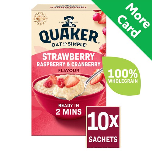 Quaker Oat So Simple Strawberry, Raspberry & Cranberry Porridge Sachets