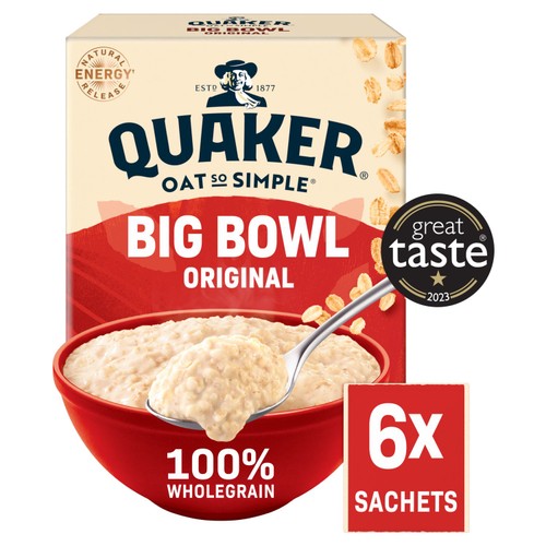 Quaker Oat So Simple Big Bowl Original Porridge Sachets 