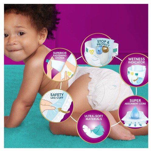 Pampers Premium Protection Size 6, 28 Nappies, 13kg+, Essential Pack