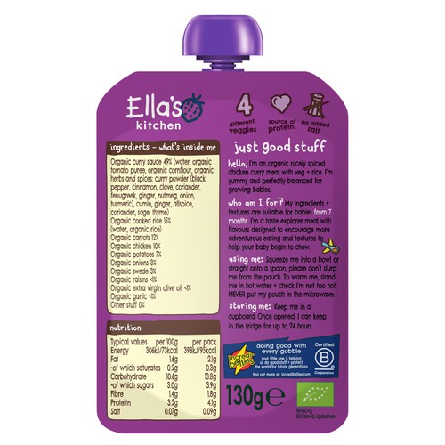 Ella's Kitchen Organic Katsu Curry Baby Food Pouch 7+ Months