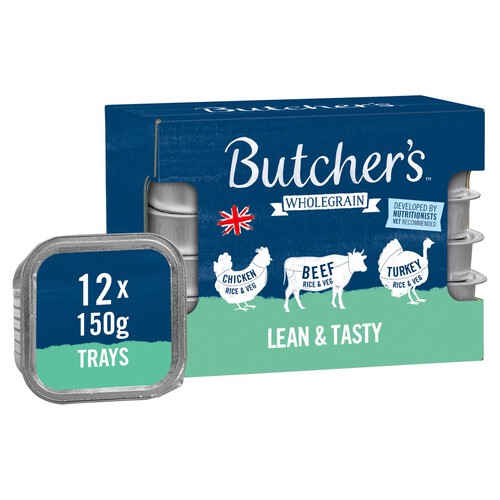 Butcher's Wholegrain Lean & Tasty Low Fat Dog Food Trays Variety Pack