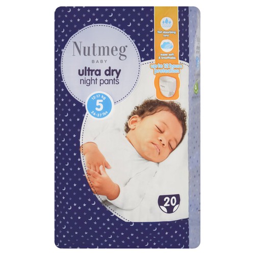 Nutmeg Ultra Dry Night Nappy Pants Size 5