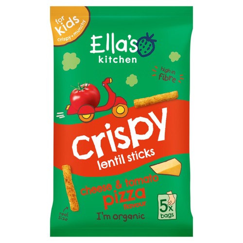 Ella's Kitchen Crispy Pizza Lentil Crisps Kids Snack Multipack 3+ Years