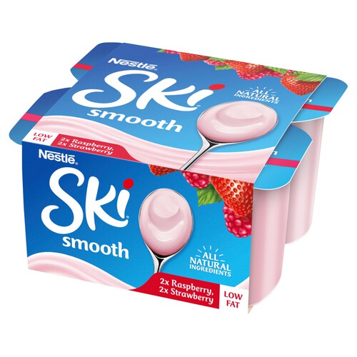 Ski Smooth Raspberry & Strawberry Yogurts