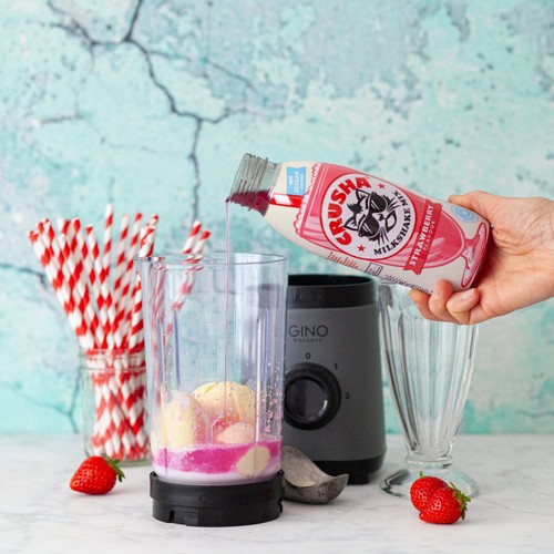 Crusha No Added Sugar Strawberry Flavour Milkshake Mix 500ml