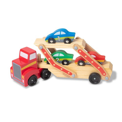 Melissa & Doug Off To The Speedway Wooden Race Car Carrier