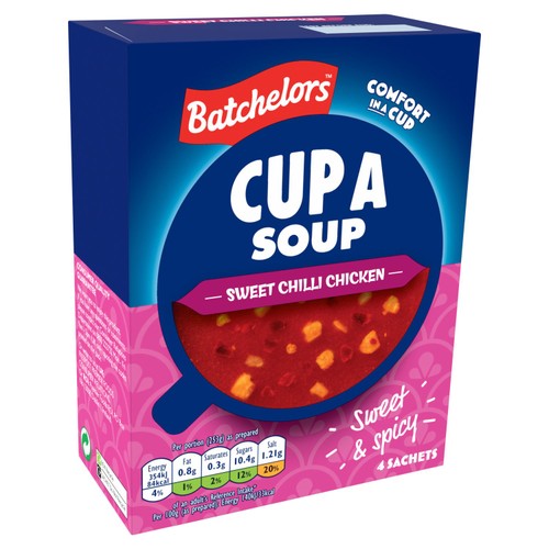 Batchelors Cup A Soup Sweet Chilli Chicken Instant Soup Sachets x4 92g
