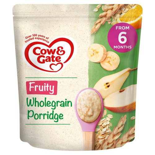 Cow Gate Fruity Wholegrain Porridge Baby Cereal 6+ Months 125g