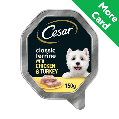 Cesar Classic Terrine Dog Food Tray Chicken & Turkey in Loaf 