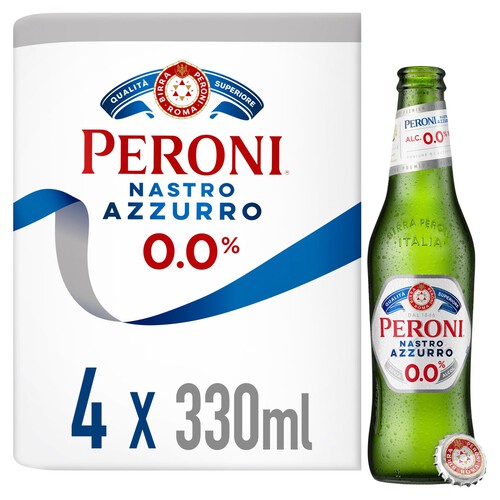 Peroni Nastro Azzurro Alcohol Free 0% Beer Lager Bottles