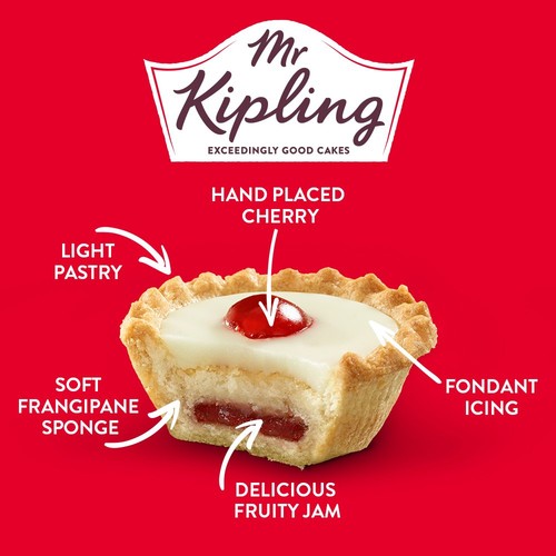 Mr Kipling Cherry Bakewell Tarts Cakes 6 Pack