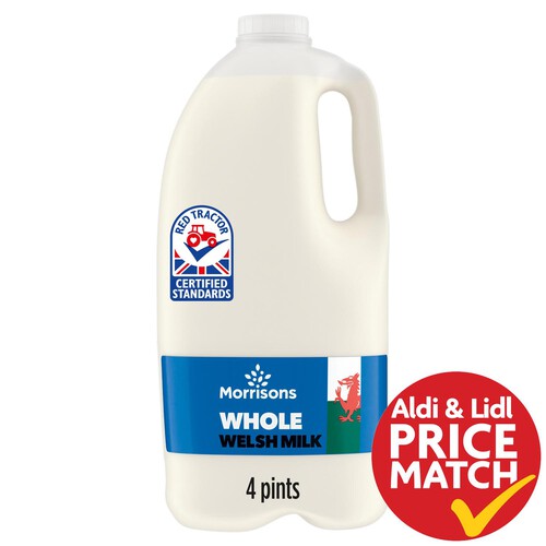 Morrisons Welsh Whole Milk 4 Pint