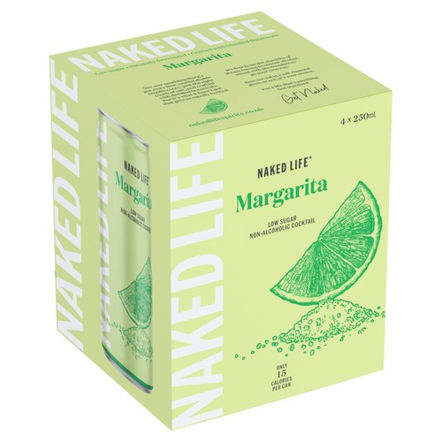 Naked Life Margarita Non-Alcoholic Cocktail 4x250ml