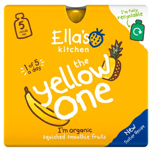 Ella's Kitchen The Yellow One Smoothie Multipack Baby Food Pouch 6+ Months