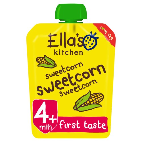 Ella's Kitchen Organic Sweetcorn First Tastes Baby Food Pouch 4+ Months 