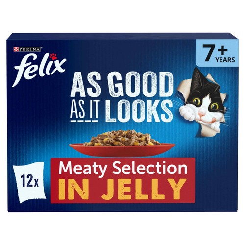 Felix As Good As it Looks Senior 7+ Meat in Jelly Wet Cat Food 12x85g