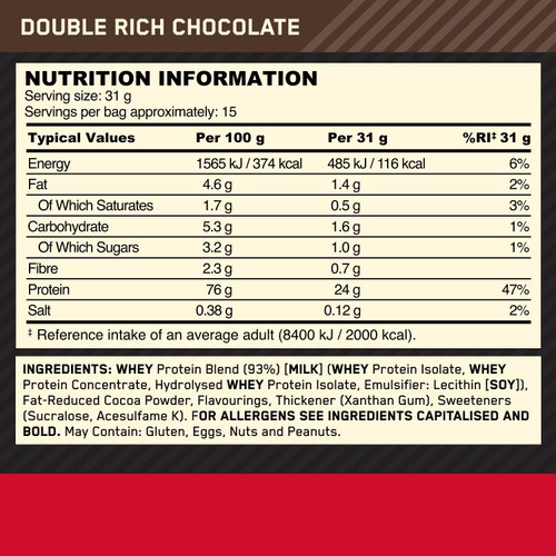 Optimum Nutrition Gold Standard Whey Double Rich Chocolate    465g