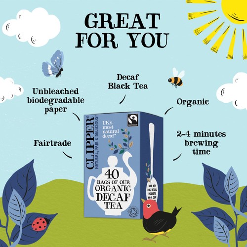 Clipper Organic And Fairtrade Decaffeinted 40 Tea Bags 116g