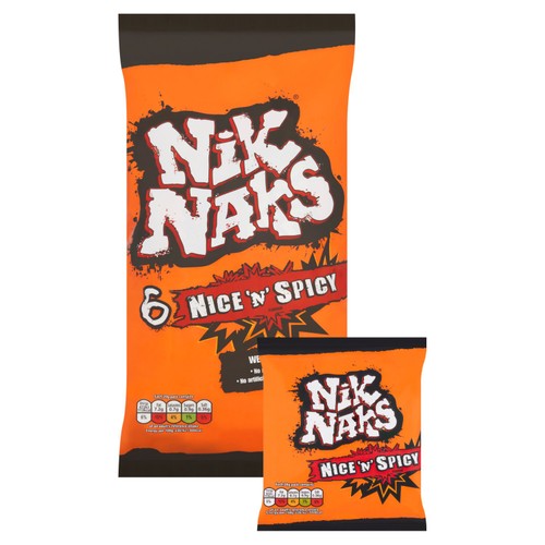 Nik Naks Nice 'N' Spicy Multipack Crisps 6 Pack