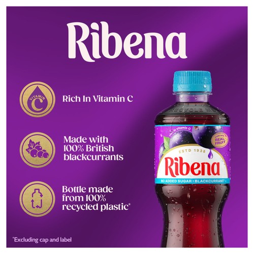 Ribena Blackcurrant Juice Drink No Added Sugar 500ml