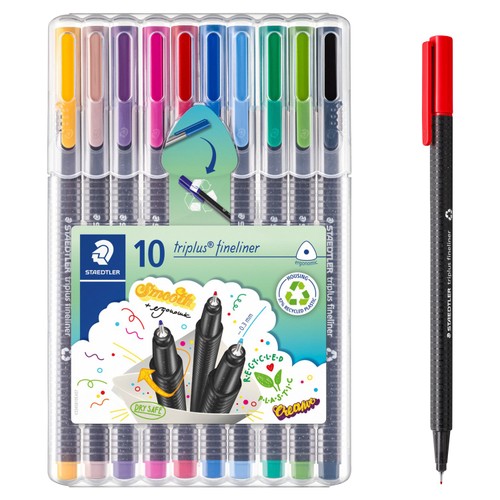 Staedtler 10PK Triplus Fineliner