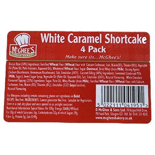 McGhee's White Caramel Shortcake 