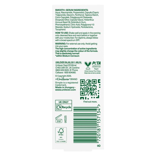 Simple 10% Niacinamide (Vitamin B3) Face Serum 30ml