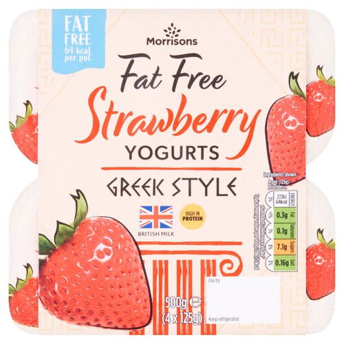 Morrisons 0% Fat Greek Style Yogurt Strawberry 