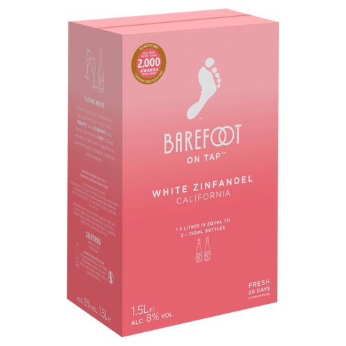 Barefoot On Tap White Zinfandel Rose Wine