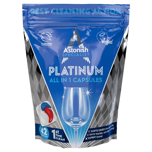 Astonish Platinum Dishwasher Capsules 42 Pack