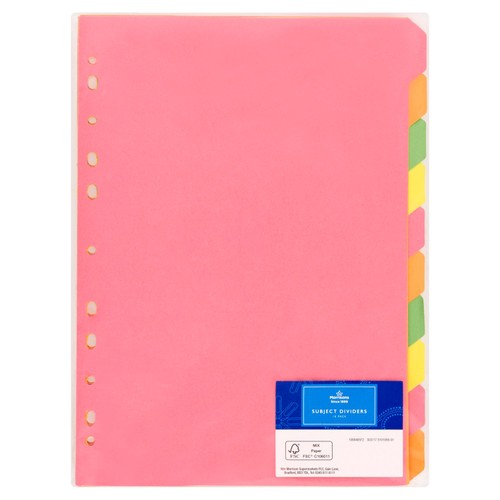 Morrisons subject dividers
