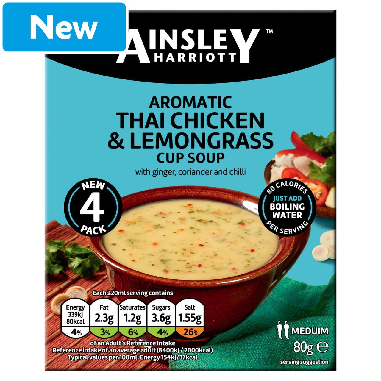 Ainsley Harriott Aromatic Thai Chicken & Lemongrass Cup Soup 80g