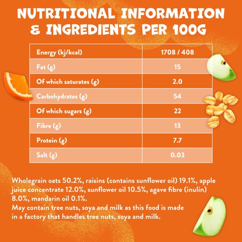 Goodies Mandarin & Apple Oat Bars Kids Snacks Multipack 6x23g