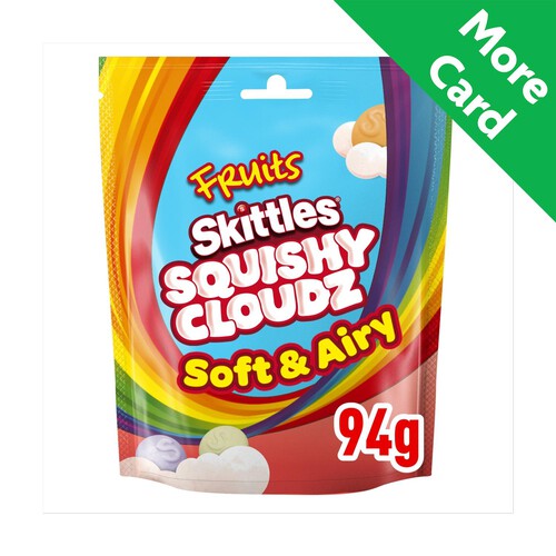 Skittles Squishy Cloudz Chewy Sweets Fruit Flavoured Sweets Pouch Bag