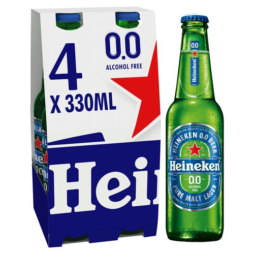 Heineken 0.0 Alcohol Free Lager Beer Bottles