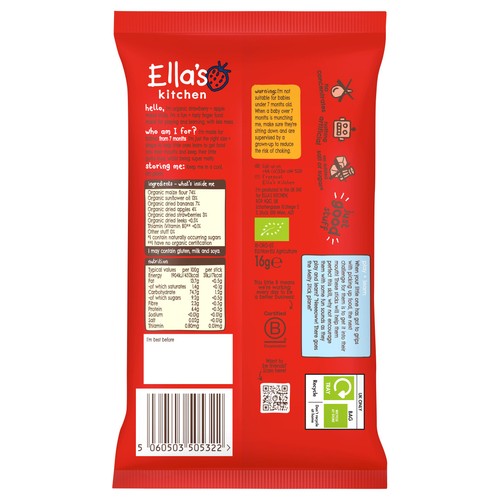 Ella's Kitchen Organic Strawberry & Apple Melty Sticks 