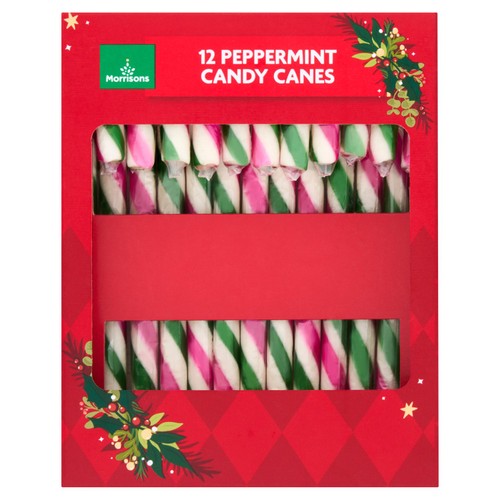 Morrisons 12 Peppermint Candy Canes 144g