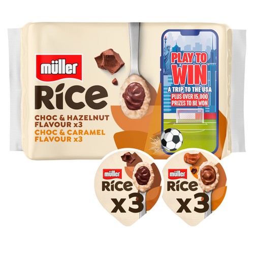 Muller Rice Chocolate Hazelnut and Caramel Low Fat Dessert 6x170g